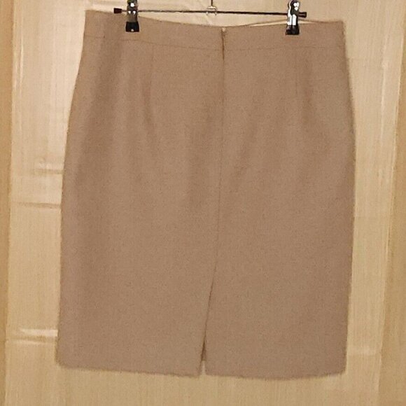 J. Crew The Pencil Skirt Tan Wool Blend Career Skirt 8 - Picture 2 of 8